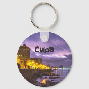 Llavero Cuba: Luces de la ciudad costera de La Habana de n