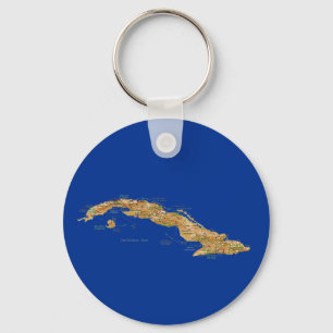 Llavero Cuba Map Keychain