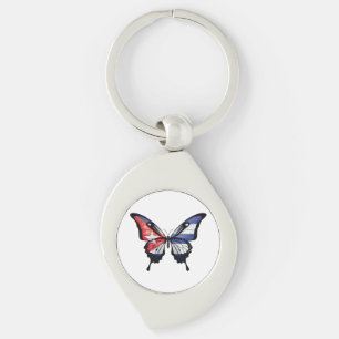 Llavero Cuba: Pegatina de la bandera de la mariposa