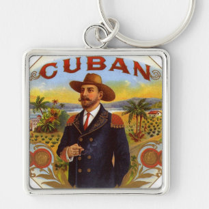 LLAVERO CUBANO DEL DISEÑO DE LA CAJA DE CIGARROS