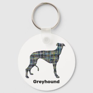 Llavero Cubierta amarilla y azul del perro de Greyhound