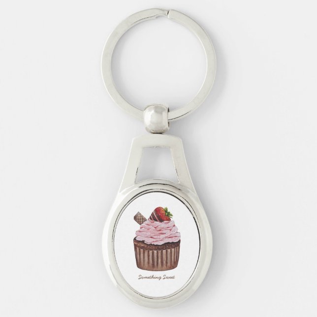 Llavero Cubierta Cubierta De Fresa Cubierta En Acuarela (Anverso)