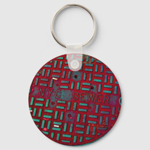 Llavero Cubierta de boca de la calle de NYC Broadway