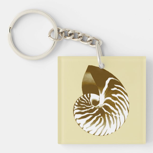 Llavero Cubierta de Nautilus - marrón, blanco y beige (Frente)