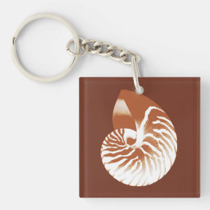 Llavero Cubierta de nautilus - marrón y blanco de cacao