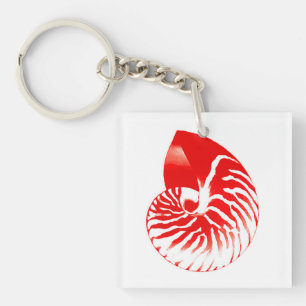 Llavero Cubierta de Nautilus - rojo oscuro y blanco