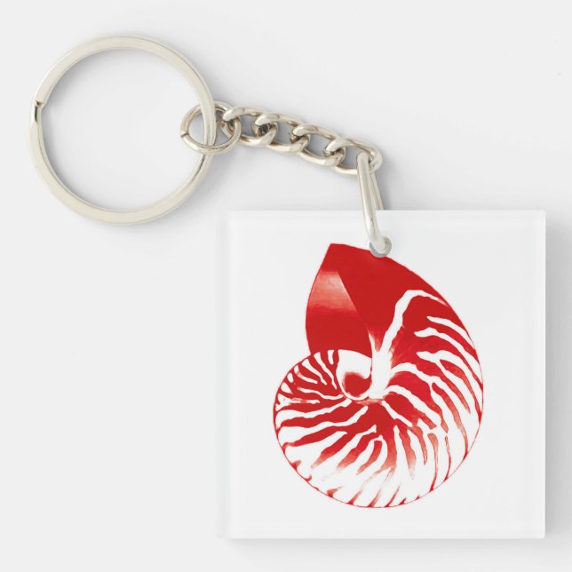 Llavero Cubierta de Nautilus - rojo oscuro y blanco (Frente)