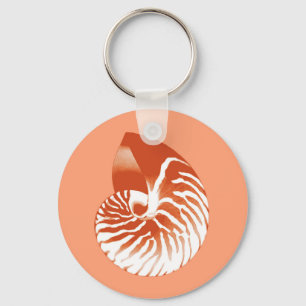 Llavero Cubierta de Nautilus - terracota y blanco