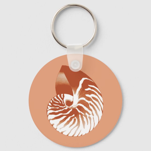 Llavero Cubierta de Nautilus - terracota y blanco (Anverso)
