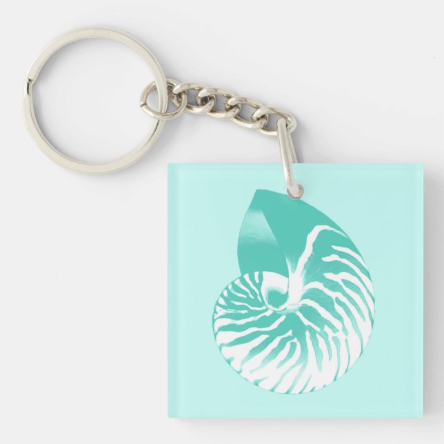 Llavero Cubierta de Nautilus - turquesa, aqua y blanco (Frente)