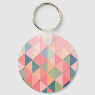 Llavero CUBISMO EN tonos pastel GEOMÉTRICO - AGREGAR MONOG