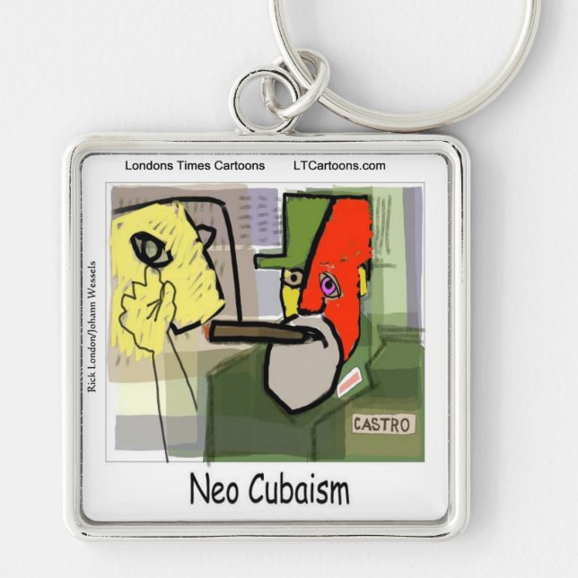 Llavero Cubist Castro NeoCubaism Funny (Frente)