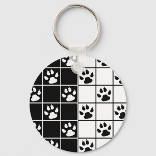 Llavero Cubo blanco negro de cristal de ventana retráctil