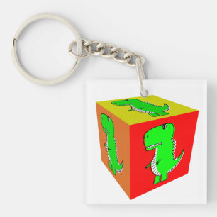 Llavero Cubo Personalizado Dino Cube Art