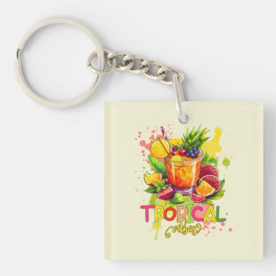 Llavero Cubos tropicales - Frutas acuáticas de los tubos d