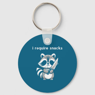 Llavero Cuchillo de mapache necesito snacks divertido dich