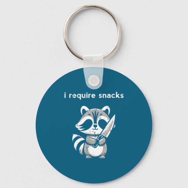 Llavero Cuchillo de mapache necesito snacks divertido dich (Anverso)