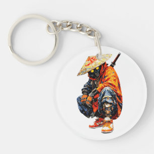 Llavero Cuchillo de Paleta Cyber Samurai Naranja