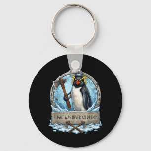 Llavero Cuchillo de pingüino retro Meme Vuelo Nunca Opción