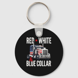 Llavero Cuello de Camionero Rojo Blanco Azul