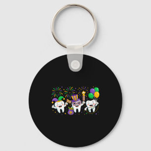 Llavero Cuentas de tres dientes lindas de Mardi Gras Dient
