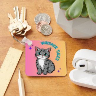 Llavero Cuentos de Whisker Cuadros Gris Gris Keychain