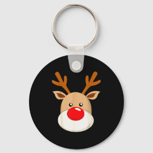 Llavero Cuerno de Reno Cute Rudolph Nariz Roja Navidad