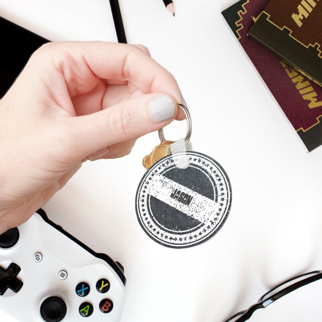 Llavero Cuero de imitación de grano de carbón (Subido por el creador)