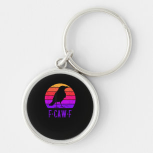 Llavero Cuervo Ave F-Caw-F Retro Atardecer Vintage F-Caw-F