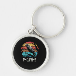 Llavero Cuervo F-Caw-F Atardecer Retro Chiste Pájaro Diver