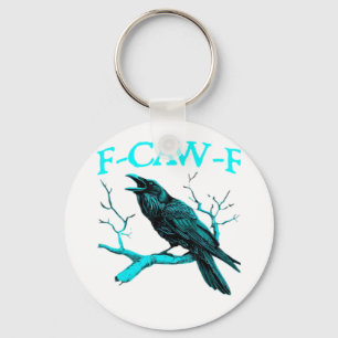 Llavero Cuervo F-Caw-F Pájaro Divertido Diseño Retro Creat