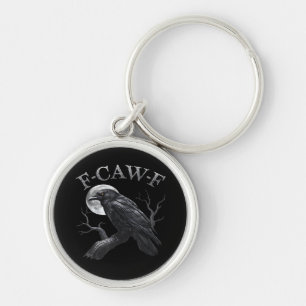 Llavero Cuervo F-Caw-F Pájaro Divertido Luna Gótico Humor