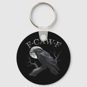 Llavero Cuervo F-Caw-F Pájaro Divertido Luna Gótico Humor
