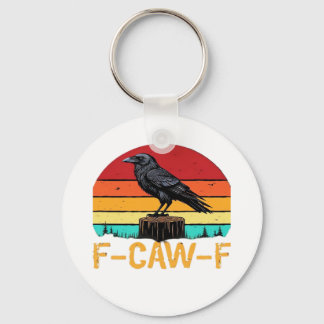 Llavero Cuervo, F-Caw-F Pájaro Divertido Retro Clásico