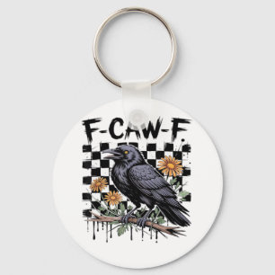 Llavero Cuervo Floral, F-Caw-F Pájaro Divertido FCAWF Luna
