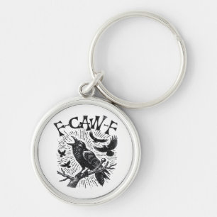 Llavero Cuervo Gótico F-Caw-F Humor Divertido Esencial Ret