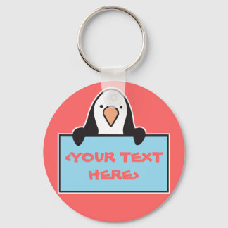 LLAVERO CUIDA PENGUINA CON RÓTULO PERSONALIZADO,