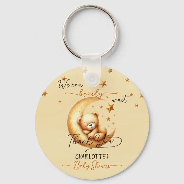 Llavero Cuidada Acuarela Oso Durmiente En El Baby Shower D (Anverso)
