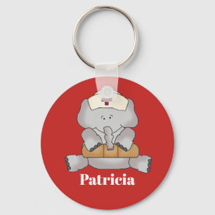 Llavero Cuidada enfermera elephant agregar cadena de nombr