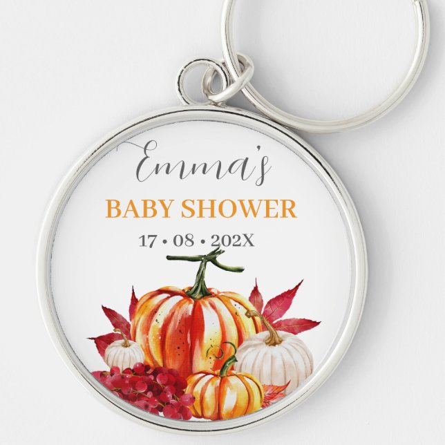 Llavero Cuidada pequeña calabaza caída Baby Shower (Frente)