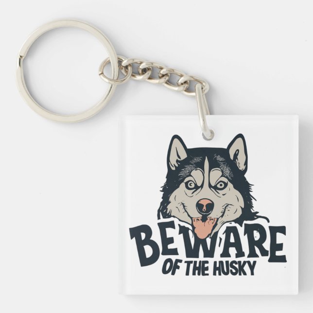 Llavero Cuidado con el Husky - Poster de cine de horror vi (Frente)