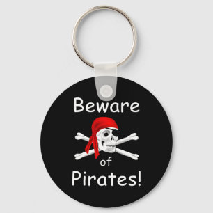 Llavero Cuidado con la cadena Pirata