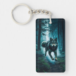 Llavero Cuidado con la llave acrílica de Halloween de luna