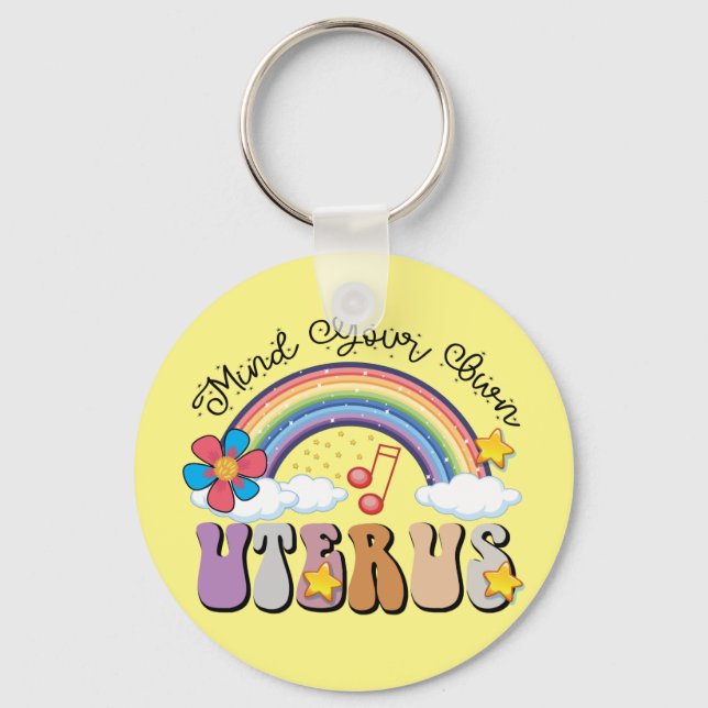 Llavero Cuidado con su propia Uterus Feminist Pro Choice R (Anverso)
