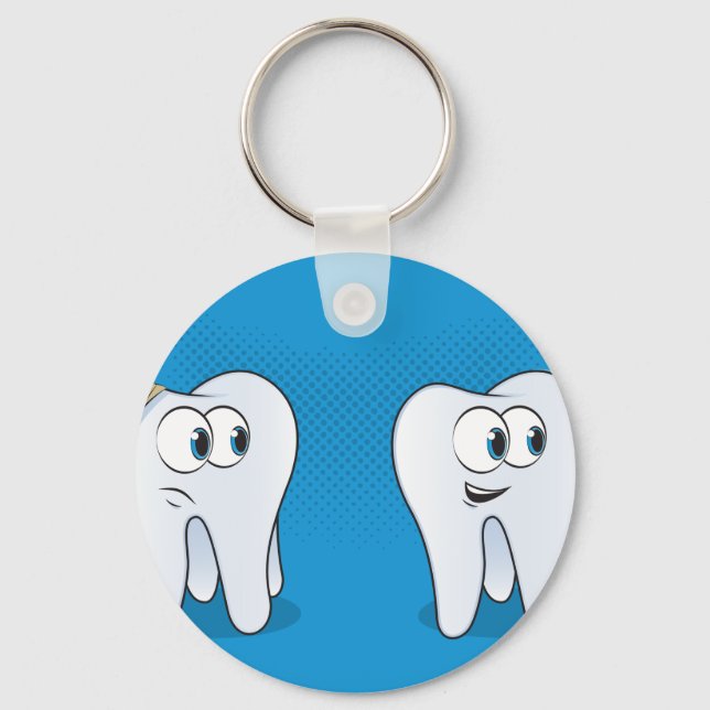 Llavero Cuidado Dental Diente Feliz vs Triste (Anverso)