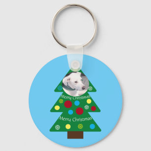 Llavero Cuidado Perro Blanco Cachorro Árbol de Navidad Col