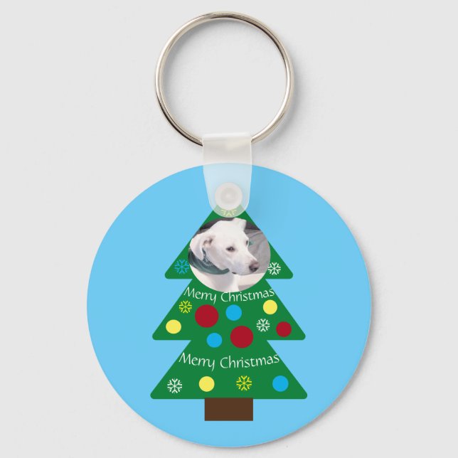 Llavero Cuidado Perro Blanco Cachorro Árbol de Navidad Col (Anverso)