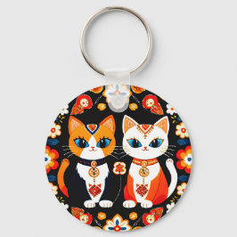 Llavero Cuidar dos gatos