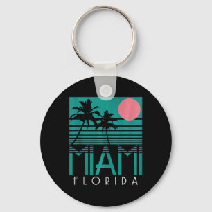 Llavero Cumbre de Miami Florida Vintage Retro Palm Trees B