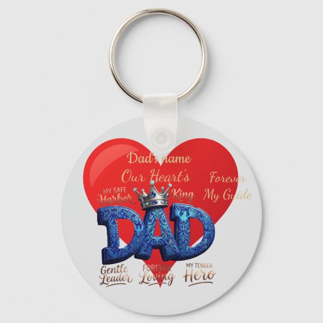 Llavero Cumple Feliz Día del Padre Papá Corazón (Anverso)